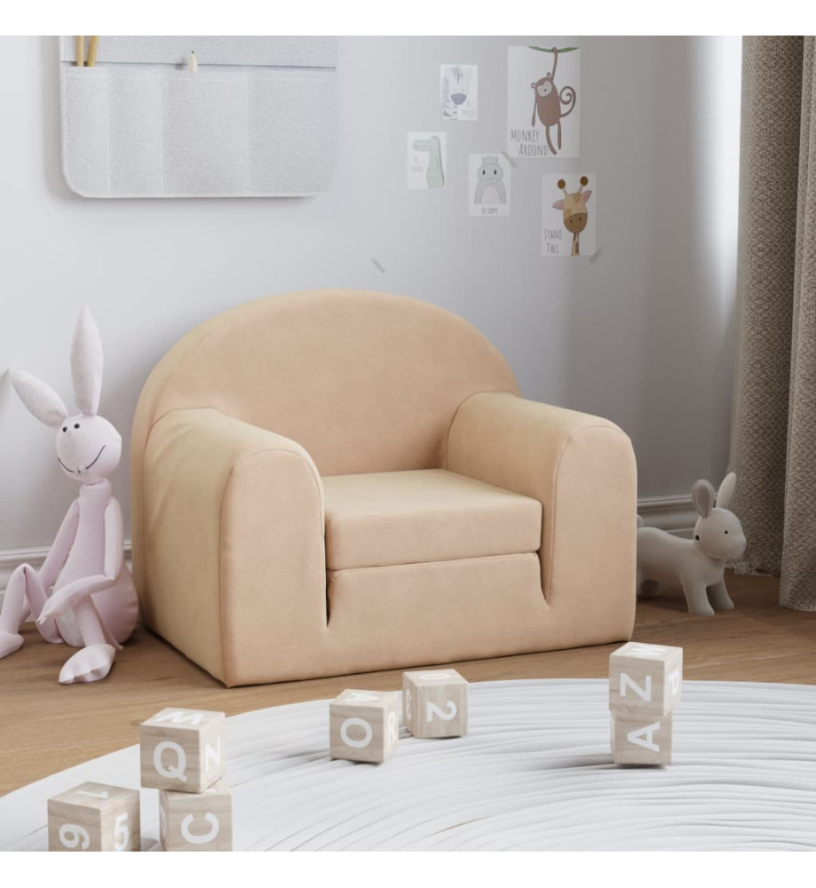 Canapé-lit pour enfants Crème Peluche douce