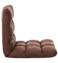 Chaise pliable de sol Marron Microfibre