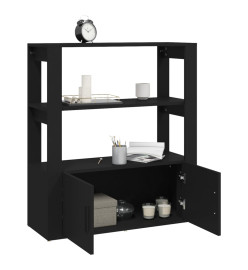 Buffet Noir 80x30x90 cm Bois d'ingénierie