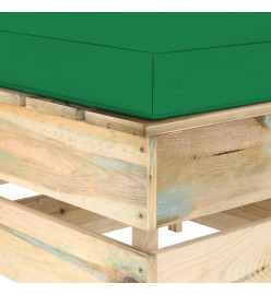 Salon de jardin 6 pcs avec coussins Bois imprégné de vert