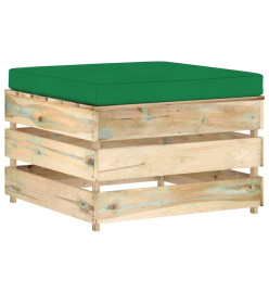 Salon de jardin 6 pcs avec coussins Bois imprégné de vert