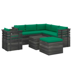 Salon palette de jardin 8 pcs avec coussins Bois de pin massif