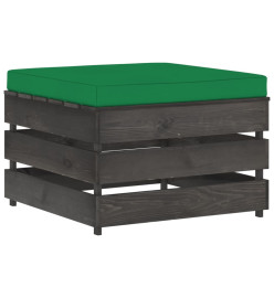 Salon de jardin 9 pcs avec coussins Bois imprégné de gris