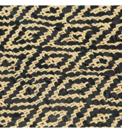 Tapis Chindi tissé à la main Cuir Coton 160 x 230 cm Noir