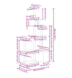 Arbre à chat avec griffoirs en sisal Crème 180 cm
