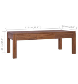 Table basse 110x60x40 cm Bois de teck massif