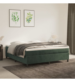 Lit à sommier tapissier et matelas Vert foncé 160x200cm Velours