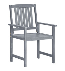 Chaises de jardin avec coussins 4 pcs Gris Bois d'acacia massif
