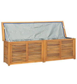 Boîte de rangement jardin et sac 175x50x53 cm bois massif teck