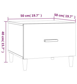 Tables basses 2 pcs blanc brillant 50x50x40cm bois d'ingénierie