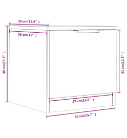 Tables de chevet 2 pcs Sonoma gris 40x39x40 cm