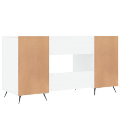 Bureau Blanc brillant 140x50x75 cm Bois d'ingénierie