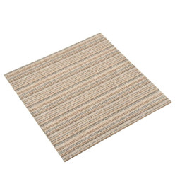 Dalles de tapis de sol 20 pcs 5 m² 50x50 cm Beige rayé