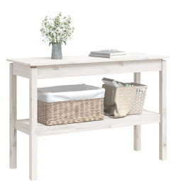 Table console Blanc 110x40x75 cm Bois de pin solide