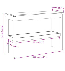 Table console Blanc 110x40x75 cm Bois de pin solide