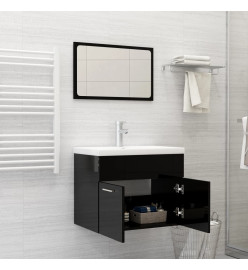 Ensemble de meubles de salle de bain 2 pcs Noir brillant