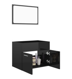 Ensemble de meubles de salle de bain 2 pcs Noir brillant