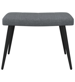 Chaise de relaxation avec tabouret Gris foncé Tissu