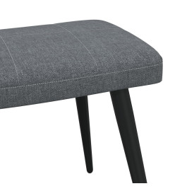 Chaise de relaxation avec tabouret Gris foncé Tissu