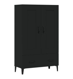 Buffet haut noir 70x31x115 cm bois d'ingénierie