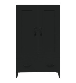 Buffet haut noir 70x31x115 cm bois d'ingénierie