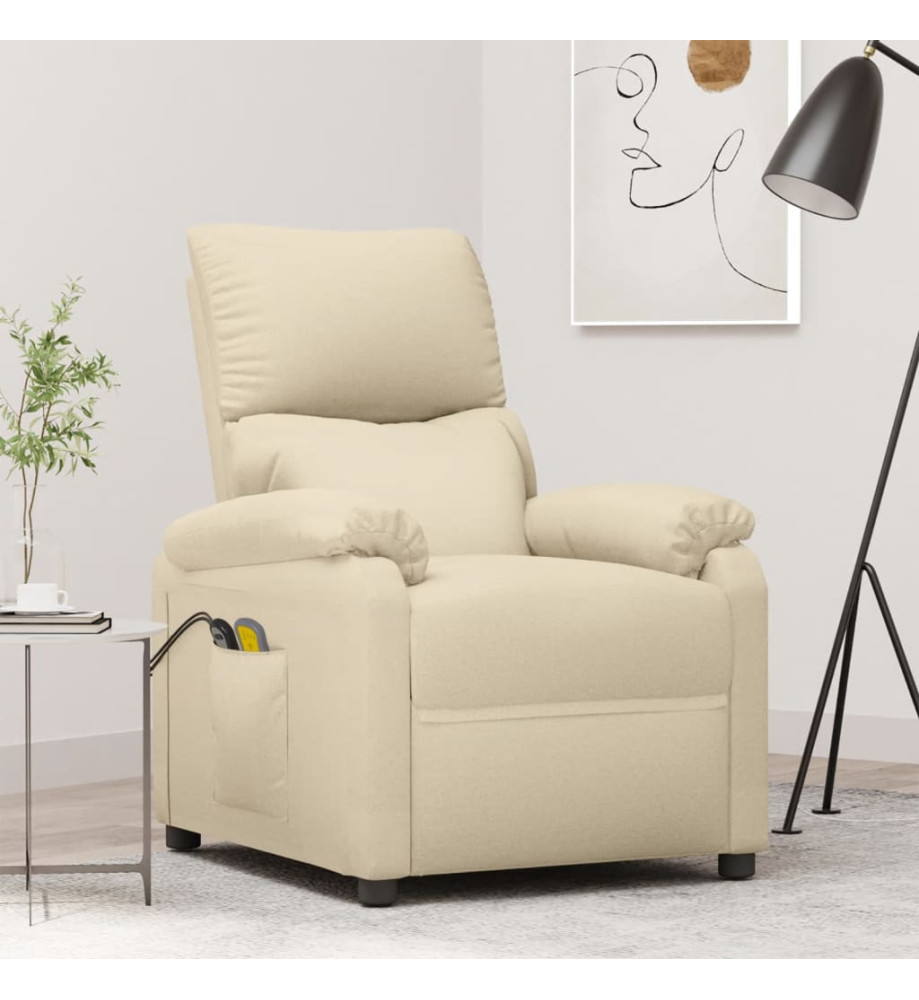 Fauteuil électrique de massage Crème Tissu