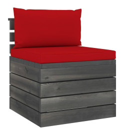 Salon palette de jardin 3 pcs avec coussins Bois de pin massif