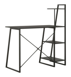 Bureau avec étagère Noir 102x50x117 cm