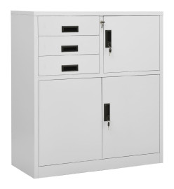 Armoire de bureau avec jardinière Gris clair 90x40x125 cm Acier