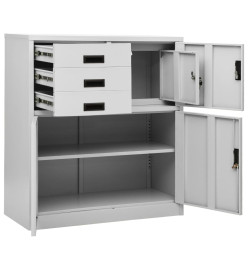 Armoire de bureau avec jardinière Gris clair 90x40x125 cm Acier