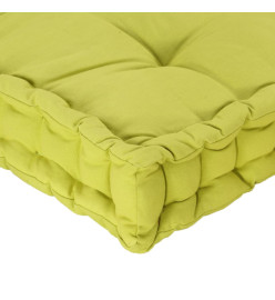 Coussin de plancher de palette Coton 120x80x10 cm Vert