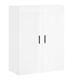 Armoire murale blanc brillant 69,5x34x90 cm bois d'ingénierie