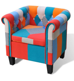 Fauteuil avec design de patchwork Tissu