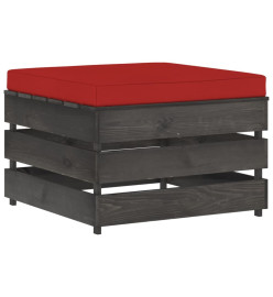 Salon de jardin 8 pcs avec coussins Bois imprégné de gris