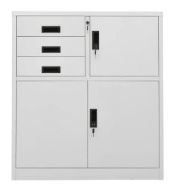 Armoire de bureau Gris clair 90x40x102 cm Acier