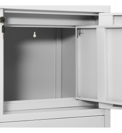 Armoire de bureau Gris clair 90x40x102 cm Acier