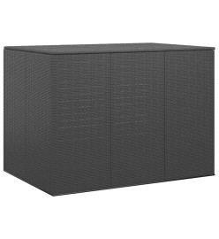 Boîte à coussins de jardin Résine tressée 145x100x103 cm Noir