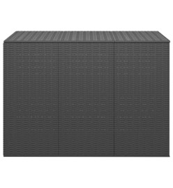 Boîte à coussins de jardin Résine tressée 145x100x103 cm Noir