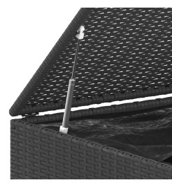 Boîte à coussins de jardin Résine tressée 145x100x103 cm Noir