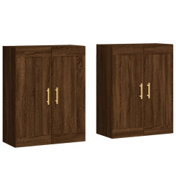 Armoires murales 2 pcs chêne marron bois d'ingénierie