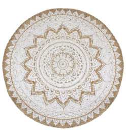 Tapis de sol Jute tressée imprimée 240 cm Rond