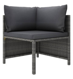 Salon de jardin 10 pcs avec coussins Résine tressée Gris