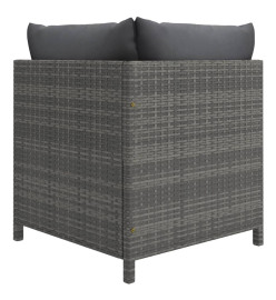 Salon de jardin 10 pcs avec coussins Résine tressée Gris