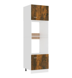 Armoire à micro-ondes Chêne fumé 60x57x207 cm Bois d'ingénierie