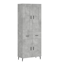 Buffet haut Gris béton 69,5x34x180 cm Bois d'ingénierie