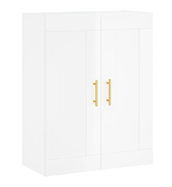 Armoire murale blanc brillant 69,5x34x90 cm bois d'ingénierie