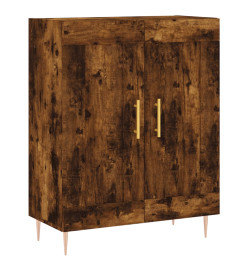 Buffet haut Chêne fumé 69,5x34x180 cm Bois d'ingénierie