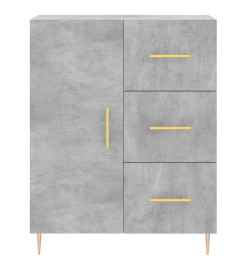 Buffet haut Gris béton 69,5x34x180 cm Bois d'ingénierie