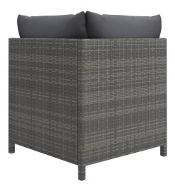 Salon de jardin 8 pcs avec coussins Résine tressée Gris