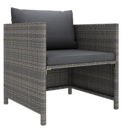 Salon de jardin 8 pcs avec coussins Résine tressée Gris